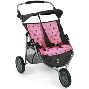 Bayer Chic 2000 697-83 - Poussette Jogger 3 roues pour poupées jumelles - Coloris 83