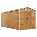 vidaXL Abri de jardin marron clair 191x470x198 cm acier galvanisé