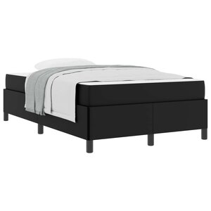 vidaXL Cadre de lit avec matelas Noir 120 x 200 cm tissu