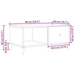 vidaXL Table basse Blanc brillant 90 x 50 x 40 cm Bois d'ingénierie