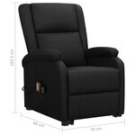 vidaXL Fauteuil de massage Noir Similicuir