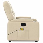 vidaXL Fauteuil inclinable de massage Crème Tissu