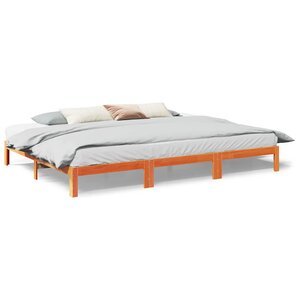 VidaXL Cadre de lit familial sans matelas marron ciré 270x200 cm
