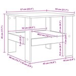 vidaXL Table basse Chêne artisanal 57 x 55 x 45 cm Bois d'ingénierie