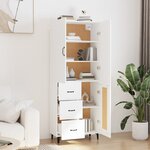 vidaXL Buffet haut Blanc 69 5x34x180 cm Bois d'ingénierie