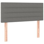 vidaXL Sommier à lattes de lit avec matelas gris foncé 120x190cm tissu