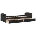 vidaXL Lit de jour avec 2 tiroirs sans matelas IRUN noir 90x200 cm