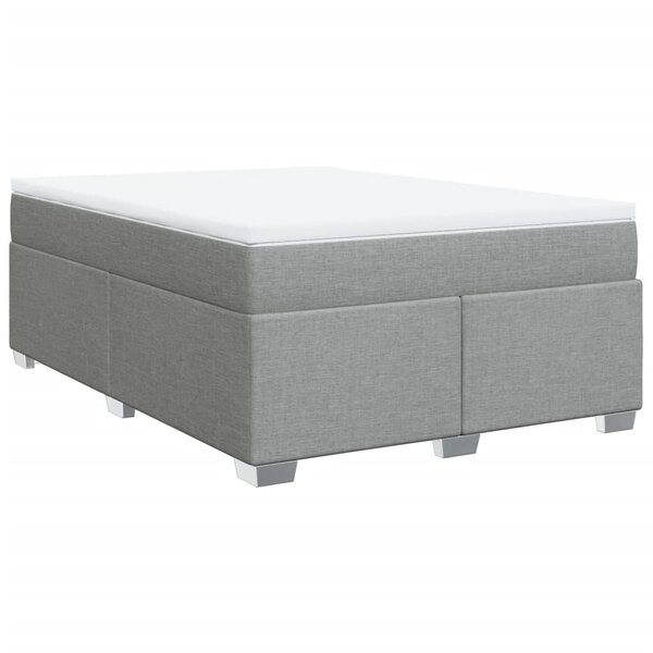 vidaXL Sommier à lattes de lit avec matelas Gris clair 140x190cm Tissu