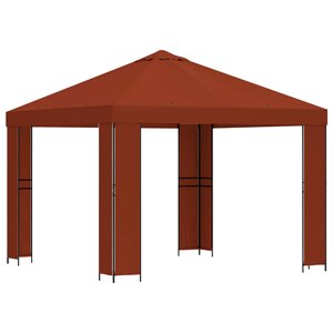 vidaXL Pavillon 3 x 3 m Terre cuite Polyester et Acier 190 gsm