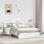 vidaXL Cadre de lit avec tête de lit sans matelas blanc 140x200 cm