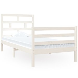 vidaXL Cadre de lit sans matelas blanc 90x190 cm bois massif