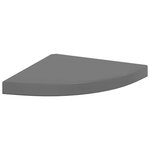 vidaXL Étagère d'angle flottante gris brillant 35x35x3 8 cm MDF