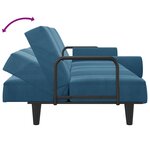 vidaXL Canapé-lit avec accoudoirs bleu velours