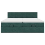 VidaXL Cadre de lit ottoman avec matelas vert foncé 180x200cm velours