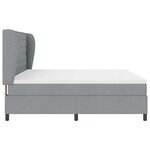 vidaXL Lit à ressorts avec matelas Gris clair 200 x 200 cm tissu