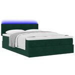 vidaXL Cadre de lit ottoman avec matelas vert foncé 140x190 cm velours