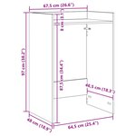 vidaXL Armoire pour machine à laver Chêne noir 67 5 x 48 x 97 cm