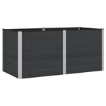 vidaXL Jardinière surélevée Noir 200 x 100 x 91 cm WPC et Aluminium