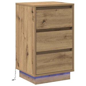 vidaXL Cabinet de chevet avec tiroir chêne artisanal 39 x 34 5 x 65 cm