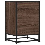 vidaXL Table de chevet chêne marron 40x34 5x60cm bois ingénierie métal