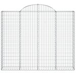 vidaXL Paniers à gabions arqués 2 Pièces 200x30x160/180 cm Fer galvanisé