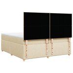 vidaXL Sommier à lattes de lit avec matelas Crème 200x200 cm Tissu