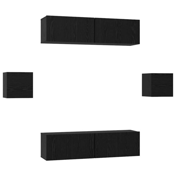 vidaXL Ensemble meuble TV 6 Pièces Chêne noir 60 x 30 x 30 cm