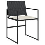 vidaXL Ensemble à manger de jardin 9Pièces coussins noir résine tressée