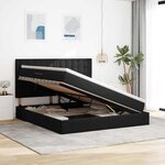 vidaXL Lit de rangement LED avec matelas Noir 160 x 200 cm Velours