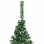 vidaXL Sapin de Noël artificiel moitié avec support vert 210 cm PVC