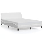 vidaXL Cadre de lit Dover blanc 140x200 cm similicuir
