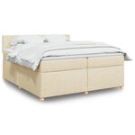vidaXL Sommier à lattes de lit avec matelas Crème 200x200 cm Tissu