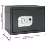 vidaXL Coffre électronique numérique avec verrouillage par empreinte digitale 25x35x25 cm en acier