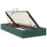 vidaXL Lit de rangement LED avec matelas Vert foncé 90 x 200 cm