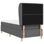 Lit Box Spring vidaXL avec matelas gris foncé 100x200 cm en tissu