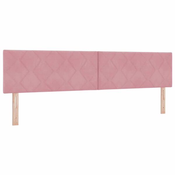 vidaXL Tête de lit Montage mural Géométrique Rose 200 cm Velours