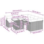 vidaXL Ensemble de canapé de jardin 9 Pièces Noir et bleu polyrotin