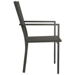 vidaXL Chaises de jardin lot de 4 Textilène et acier Noir anthracite