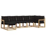 vidaXL Ensemble de canapés d'extérieur 7 pc Blanc et noir