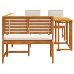 vidaXL Ensemble de salle à manger de jardin avec coussins - Bois d'acacia massif 4 pièces