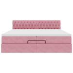 vidaXL Cadre de lit ottoman avec matelas rose 200x200 cm velours