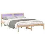 vidaXL Cadre de lit avec tête de lit Marron 150 x 200 cm Pin massif