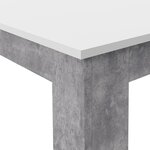 Table à manger 6-8 personnes - Blanc et béton clair - 160 x 90 x 75 cm