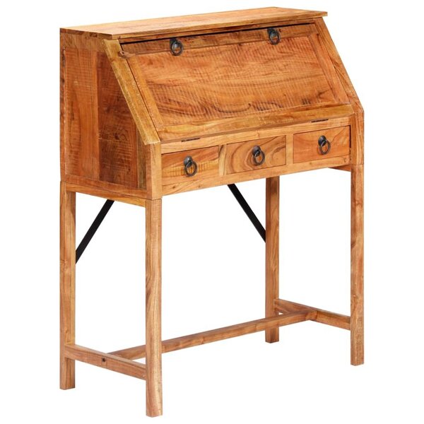 Bureau table meuble travail informatique 90 cm bois d'acacia massif 0502104