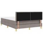 vidaXL Lit à ressorts avec coussin Taupe 140 x 190 cm tissu