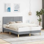 vidaXL Cadre de lit avec tête de lit Gris clair 120 x 200 cm Tissu