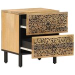 vidaXL Tables de chevet 2 Pièces 40x33x46 cm Bois de manguier solide