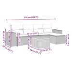 vidaXL Salon de jardin 6 Pièces avec coussins noir résine tressée