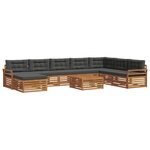 vidaXL Ensemble de canapés d'extérieur 9 pc Naturel et Anthracite