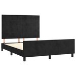 vidaXL Cadre de lit avec tête de lit Noir 140x190 cm Velours